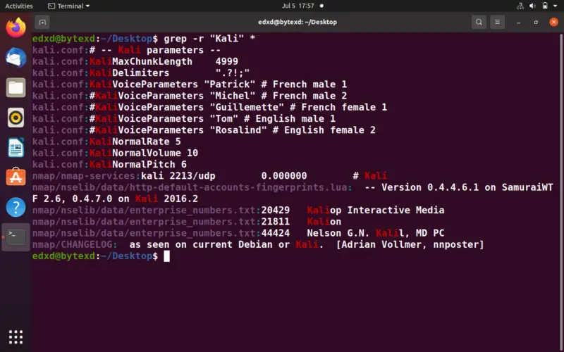 grep command in linux through putty