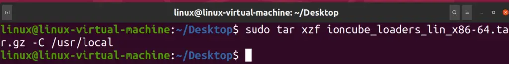 Extracting tar file in Ubuntu 20.04