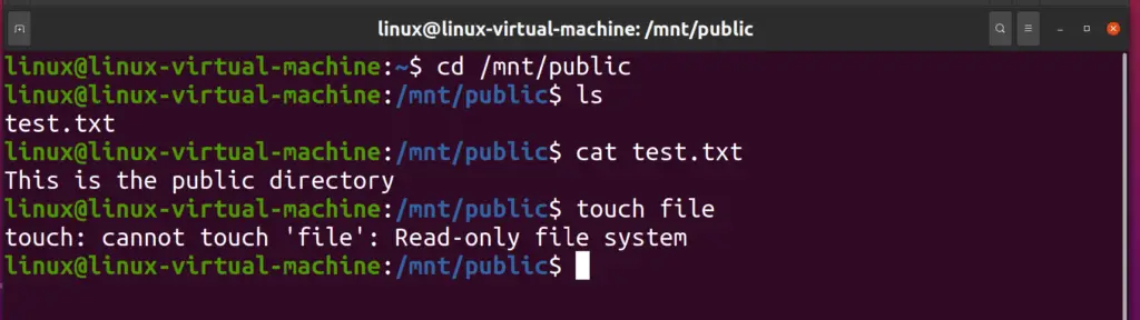 accessing nfs client public files ubuntu 20.04