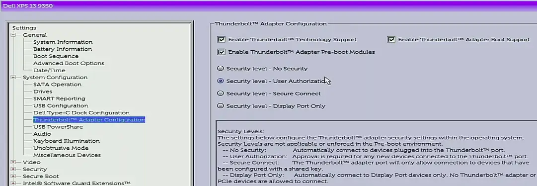 Нет поддержки thunderbolt ubuntu