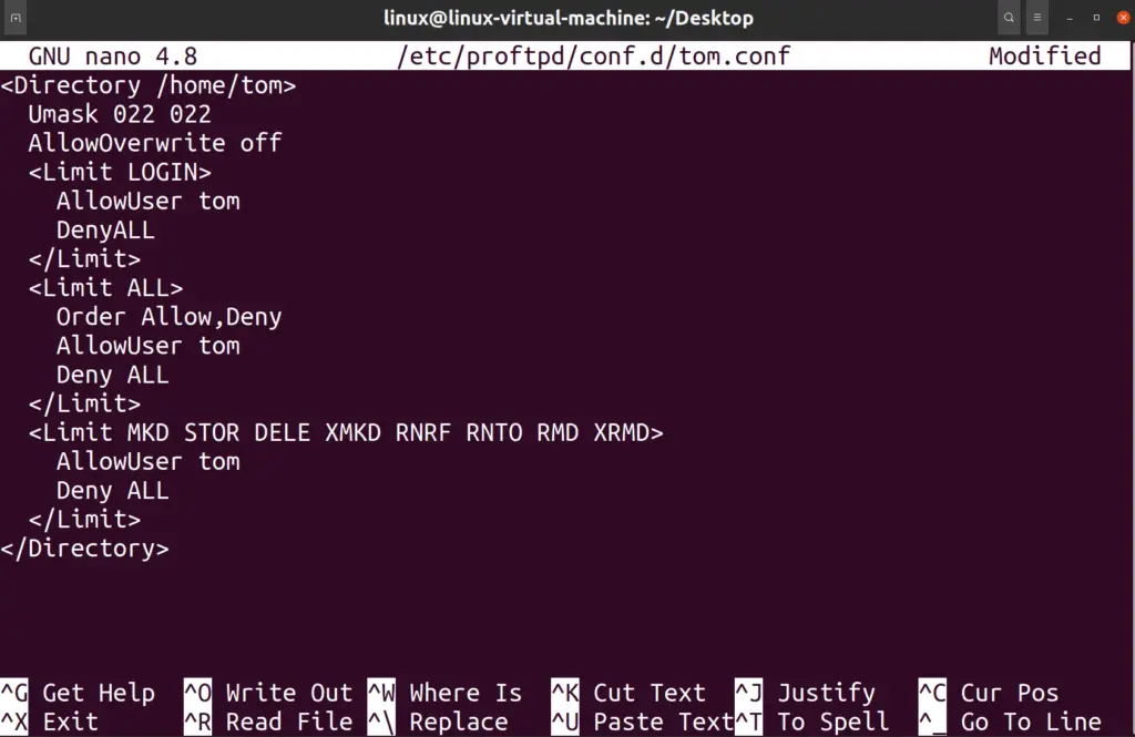 Configuring .conf file in Ubuntu 20.04