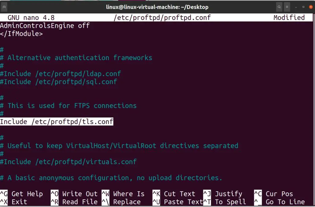 Uncommenting TLS files in Ubuntu 20.04