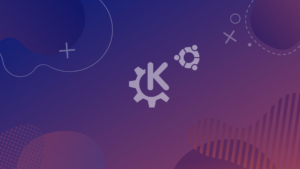 kde and ubuntu logos on gradient background