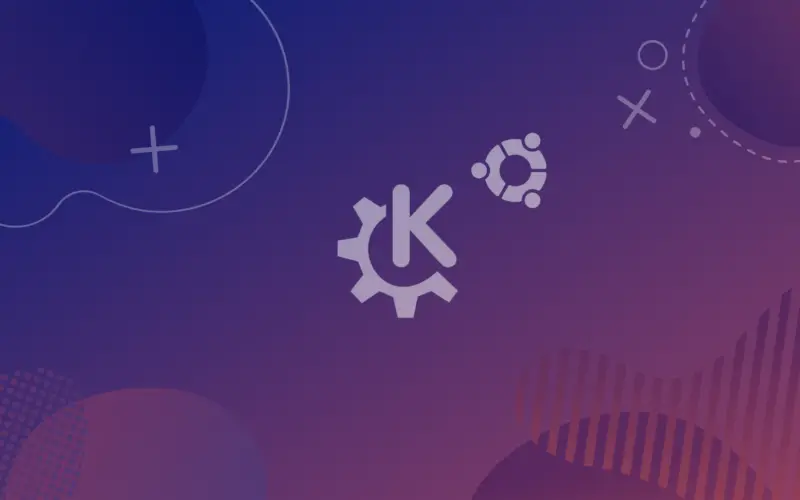 kde and ubuntu logos on gradient background