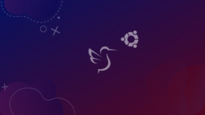lubuntu and ubuntu logos on a blue and red gradient background