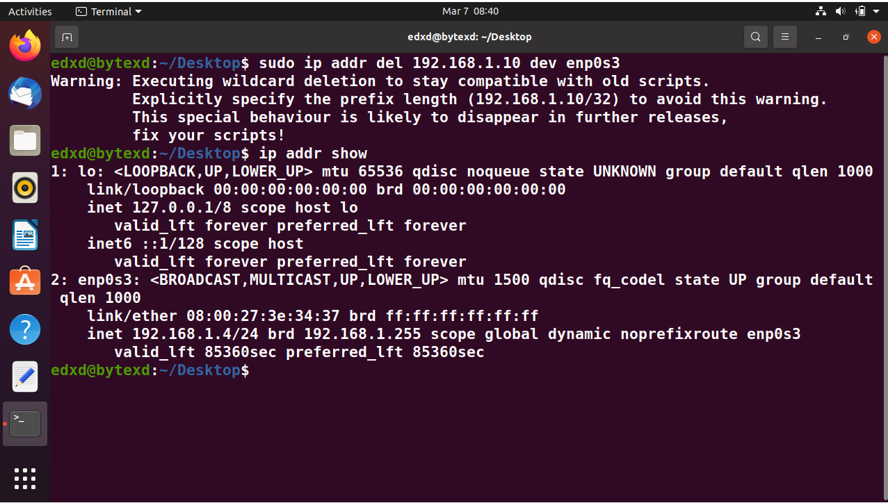 Working with the ip Command in Linux with Examples 43 Text Description automatically generated