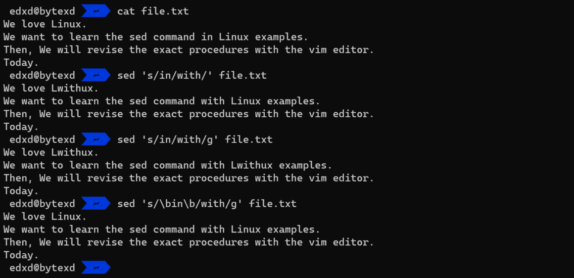 Sed Command in Linux Examples - ByteXD