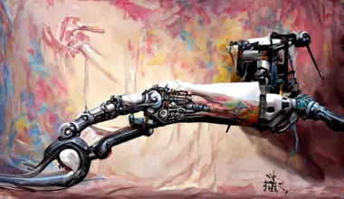 Mechanical arm with a paint brush and a canvas by Li Shuxing and Tyler Edlin