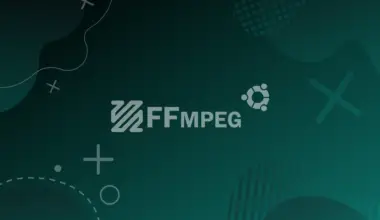 ffmpeg and ubuntu logos on a black/green gradient background