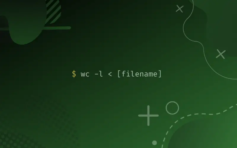 wc -l < [filename] on a green background