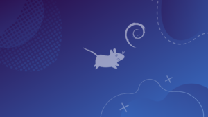 xfce and debian logos on blue background