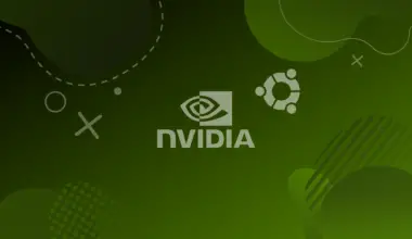 nvidia and ubuntu logos on green gradient background