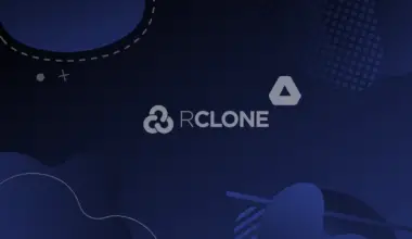 rclone and google drive logos on a blue gradient background