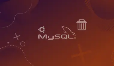 mysql and ubuntu logos and a trash can icon