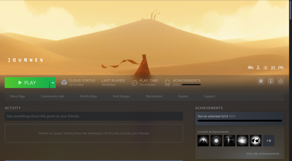 How to Use Steam Proton & ProtonDB to Play Games on Linux 22 Screenshot of Journey Installed on Steam, ready to click the Play Button