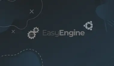 easyengine and ubuntu logos on a dark blue background
