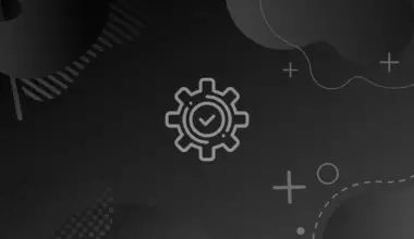 icon of a gear with a checkmark inside it on a gray gradient