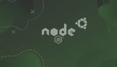 nodejs and ubuntu logos on a green gradient background