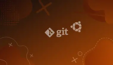 git and ubuntu logos on an orange gradient
