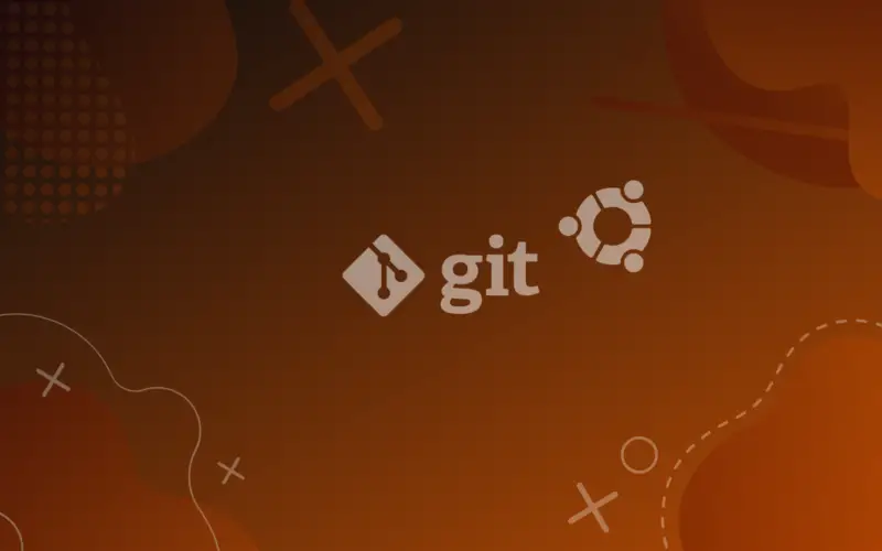 git and ubuntu logos on an orange gradient