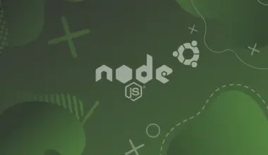 nodejs and ubuntu logos on a green gradient background