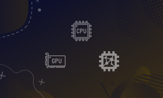 cpu, gpu, and tpu icons on a brown gradient background