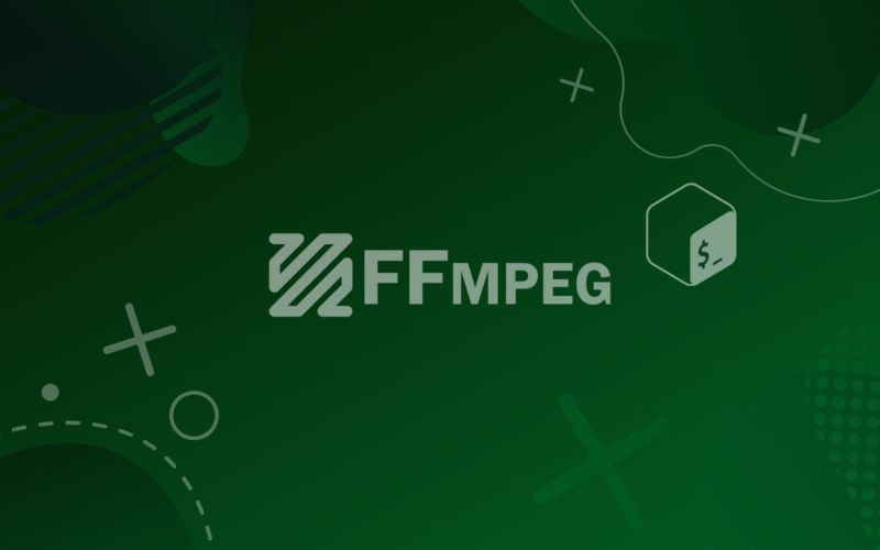 ffmpeg and bash logos on a green gradient background