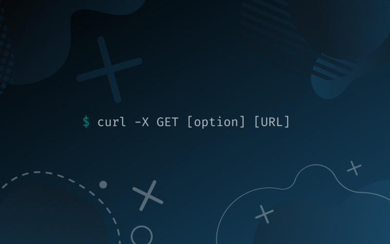 curl -X GET [option] [URL] on a blue gradient background