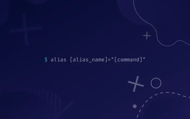 alias [alias_name]="[command]" on a blue gradient background