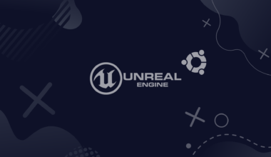 Unreal Engine and Ubuntu Logos on a Dark Blue Background