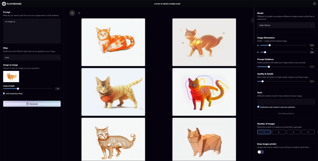 Generating AI art based on the original drawing in Playground AI using Stable Diffusion