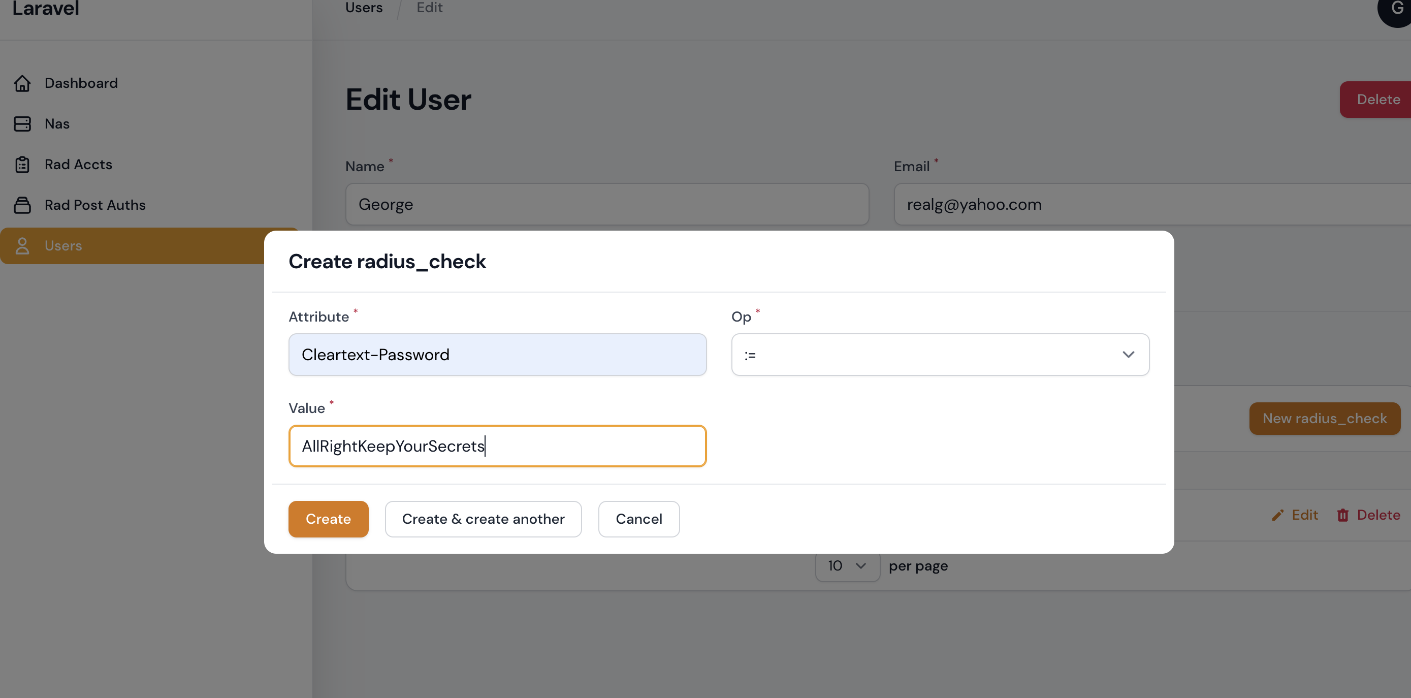 Using Filament To Create A WebGUI For FreeRadius ByteXD