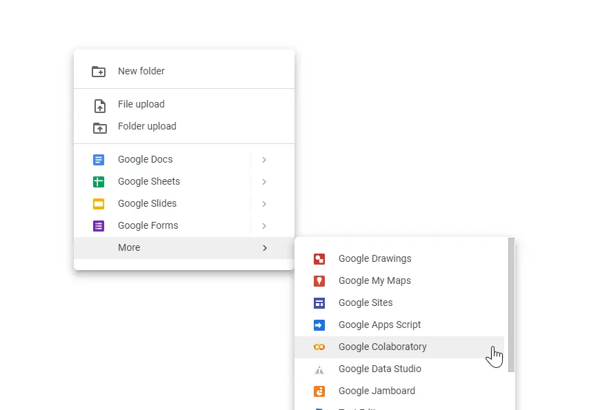 Create a Google Colab Notebook in Google Drive