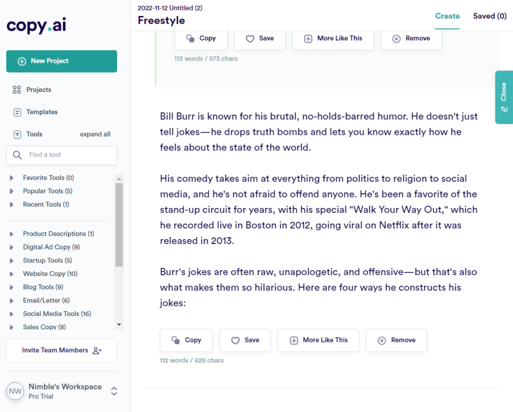 Best AI Writers - 8 Best Content Creation Tools in 2023 154 Copy.ai Slideshow 1 2
