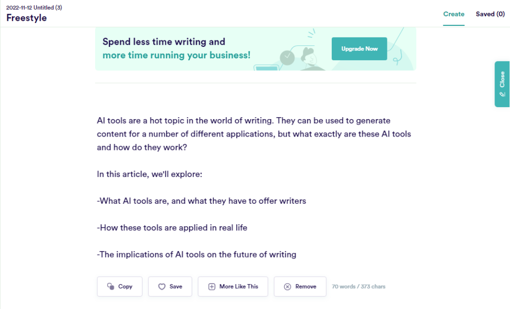 Best AI Writers - 8 Best Content Creation Tools in 2023 175 Copy.ai Slideshow 5 2