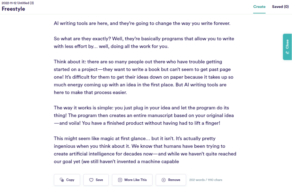 Best AI Writers - 8 Best Content Creation Tools in 2023 176 Copy.ai Slideshow 5 3