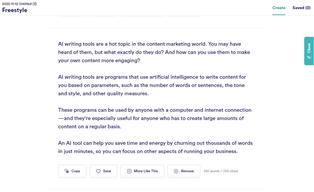 Best AI Writers - 8 Best Content Creation Tools in 2023 177 Copy.ai Slideshow 5 4
