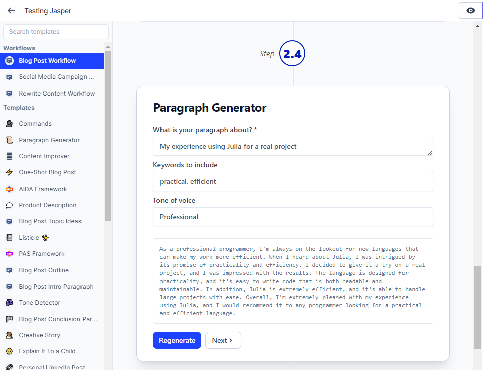 Best AI Writers - 8 Best Content Creation Tools in 2023 139 Jasper Workflow 5