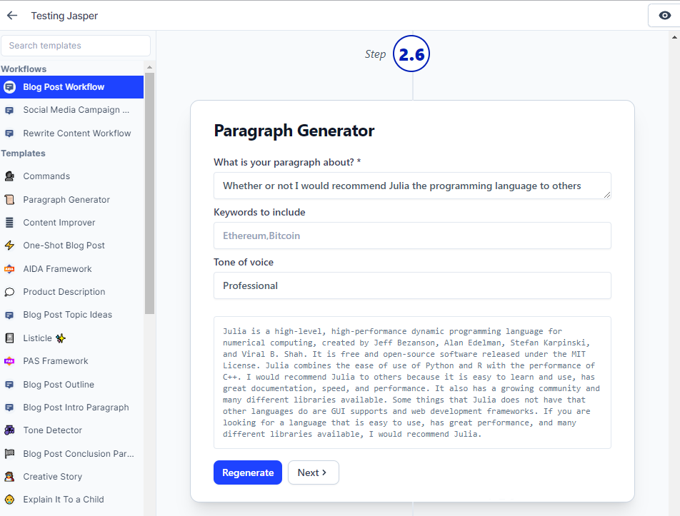 Best AI Writers - 8 Best Content Creation Tools in 2023 141 Jasper Workflow 7