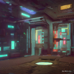 ancient fortress, cyberpunk, futuristic, high-definition, 3d 4