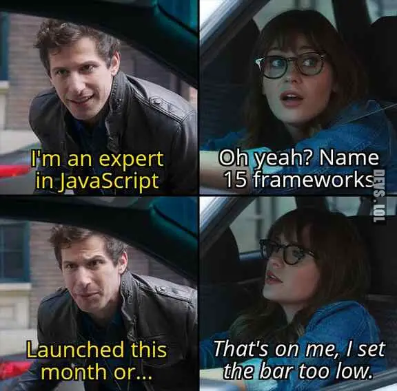 Every day there is a new #JavaScript framework - Memes for Developers - devs.lol