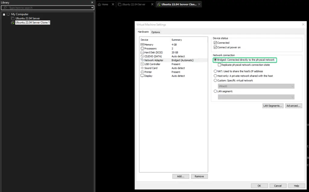 VMware Adapter Bridged Mode