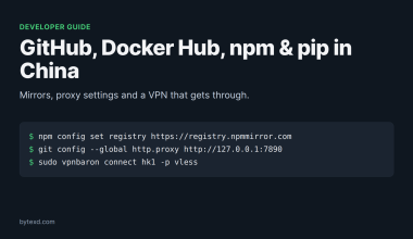 GitHub, Docker Hub, npm and pip in China: developer guide